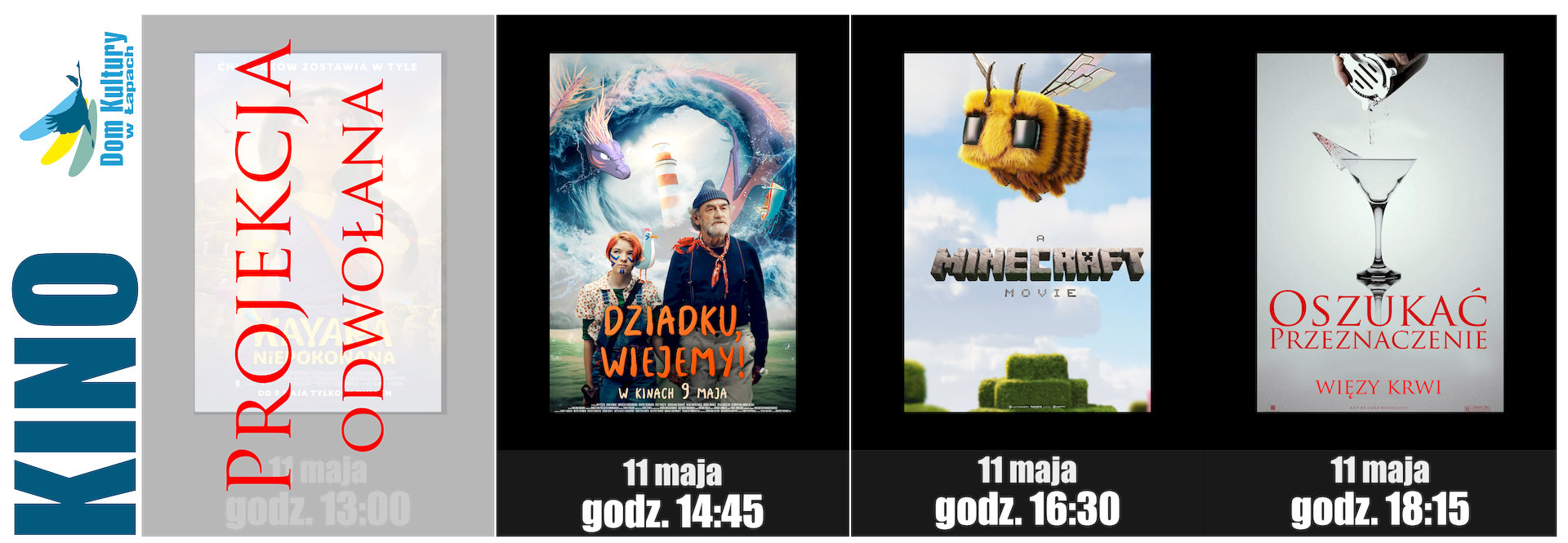 Obraz w serwisie dkLapy.PL repertuar premiery maj