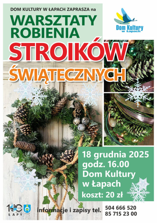 Warsztaty robienia stroików świątecznych.