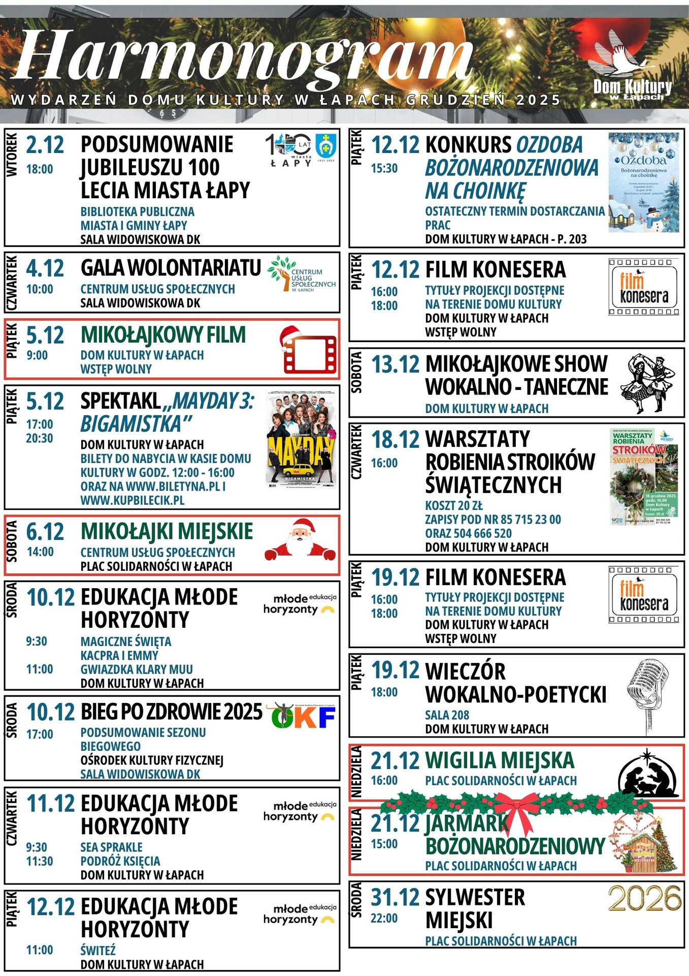 kalendarium grudzień