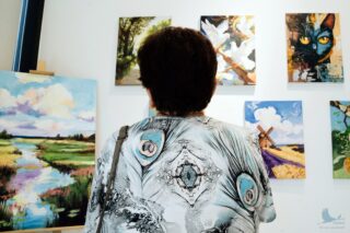 otwarcie wystawy podsumowującej drugie półrocze pracy Pracowni Malarstwa i Rysunku „Trzy Kolory”, działającej w Domu Kultury w Łapach