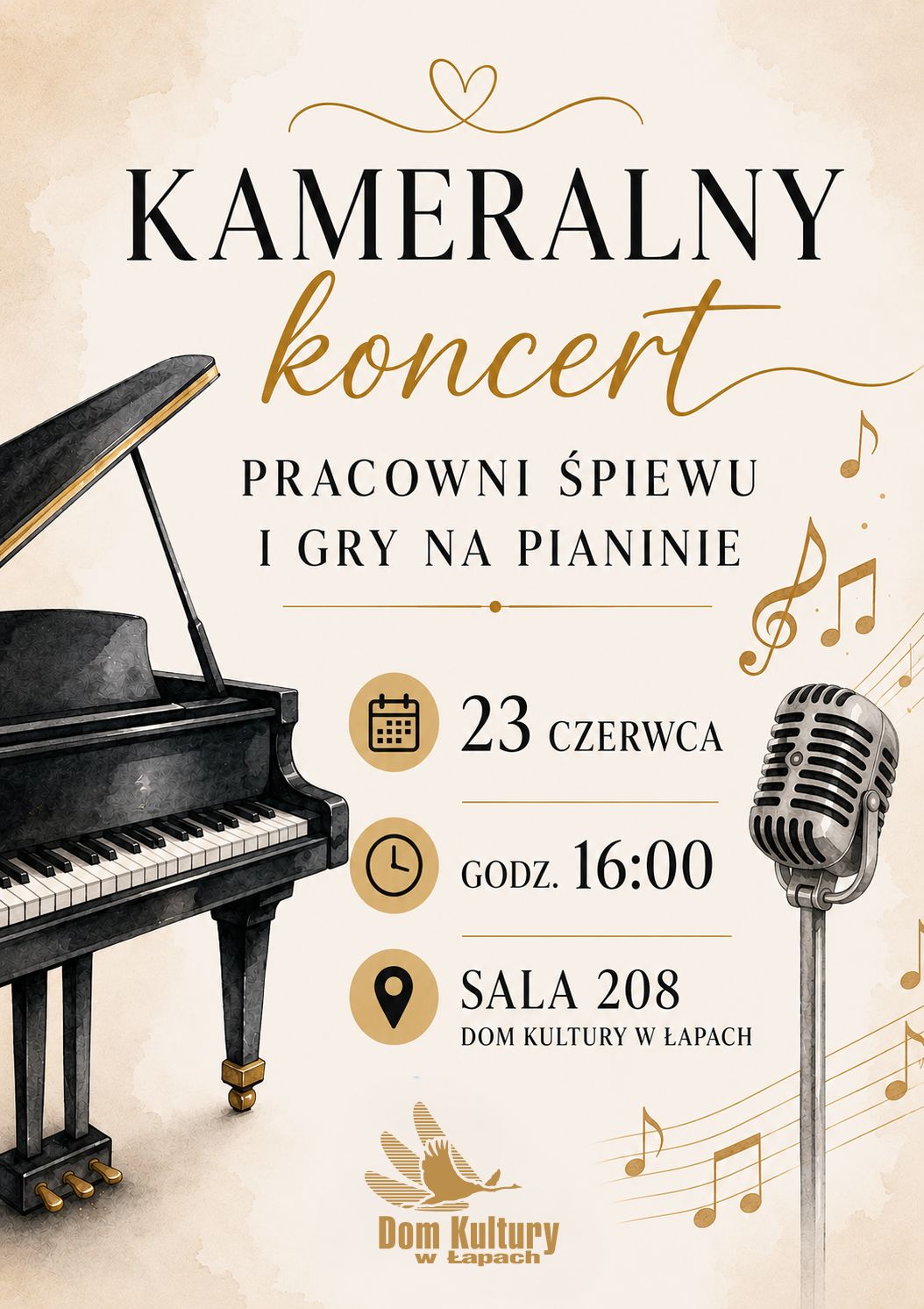 Kameralny koncert pracowni śpiewu i gry na pianinie